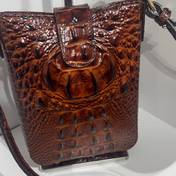 Brahmin Cognac Croc-Embossed Crossbody - Picture 2 of 2